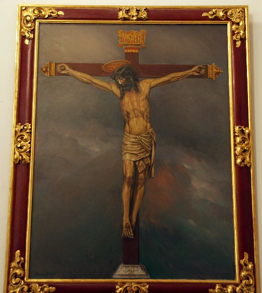 23-IMG_2683.jpg - Cuadro del Cristo de la Laguna, obra de Enrique Sánchez realizada en 1957 .